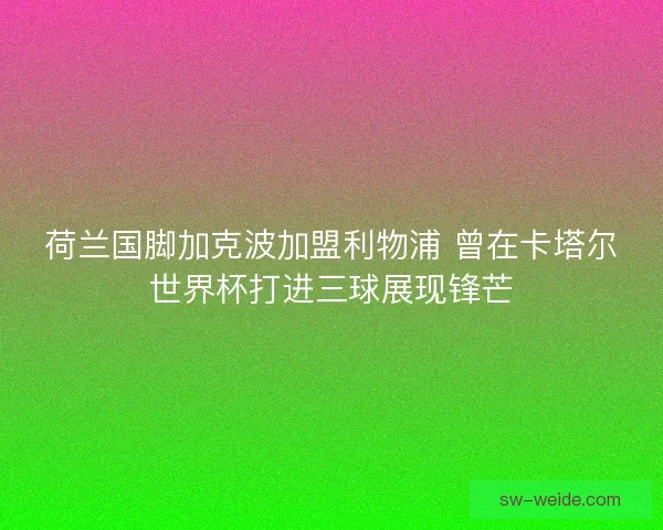 荷兰国脚加克波加盟利物浦 曾在卡塔尔世界杯打进三球展现锋芒
